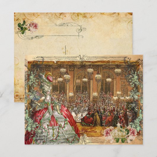 Marie Antoinette Versailles Ball Briefkaarten (Voorkant / Achterkant)