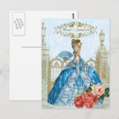 Marie Antoinette Versailles Blauw Briefkaart (Voorkant / Achterkant)