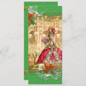 Marie Antoinette Versailles Kersttea Party Kaart (Voorkant / Achterkant)