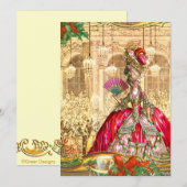 Marie Antoinette Versailles Kersttea Party Kaart (Voorkant / Achterkant)