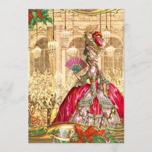 Marie Antoinette Versailles Kersttea Party Kaart