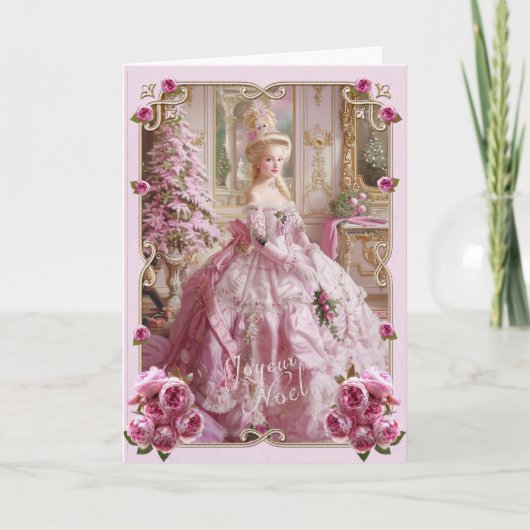 Marie Antoinette Versailles Pink Christmas Card  (Voorkant)