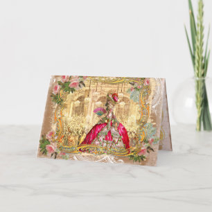 Marie Antoinette Versailles Pink Party-kaarten Kaart