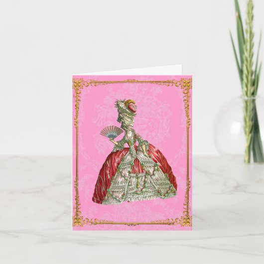 Marie Antoinette Vintage Versailles Notitiekaartje (Voorkant)