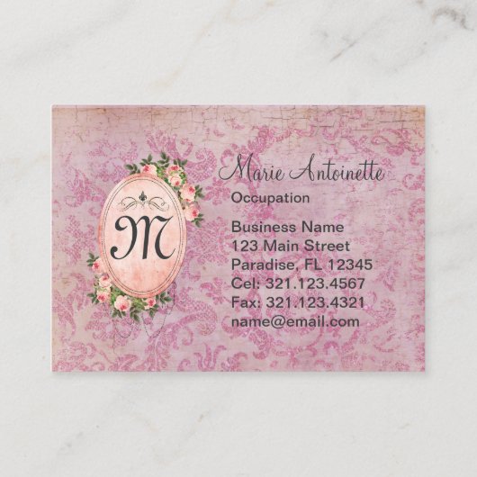 Marie Antoinette ~ Visitekaartje (Achterkant)