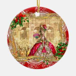 Marie Antoinette voor Kerstmis te Versailles Keramisch Ornament