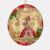 Marie Antoinette voor Kerstmis te Versailles Keramisch Ornament (Links)
