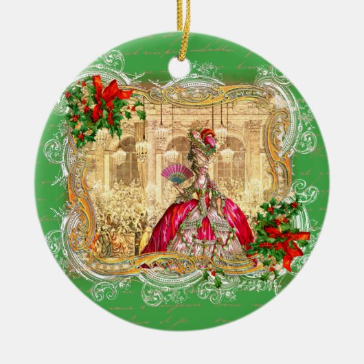 Marie Antoinette voor Kerstmis te Versailles Keramisch Ornament (Voorkant)