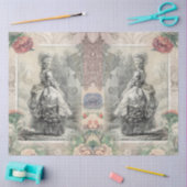 Marie Antoinette Waterverf Flowers Pair Decoupage Tissuepapier (Craft)