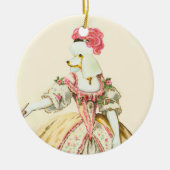 Marie Antoinette White Poodle-kerstversiering Keramisch Ornament (Voorkant)