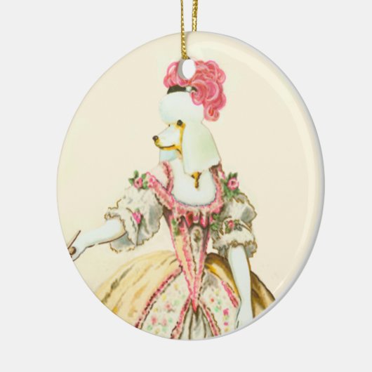 Marie Antoinette White Poodle-kerstversiering Keramisch Ornament (Links)