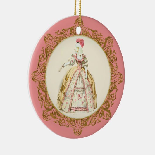Marie Antoinette White Poodle Ornament (Rechts)