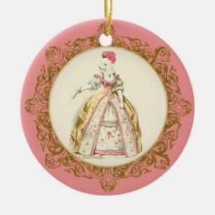 Marie Antoinette White Poodle Ornament
