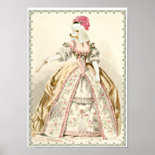 Marie Antoinette White poolkostuum print