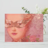 Marie Antoinette Winter Bruiloft Maskerade 5 x 7 Kaart (Staand voorkant)