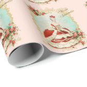 Marie Antoinette Wrapping Paper Christmas Roos Cadeaupapier (Rol Hoek)