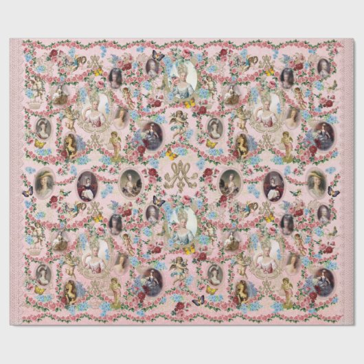 Marie Antoinette Wrapping Paper Rose of Versailles Cadeaupapier (Vlak)