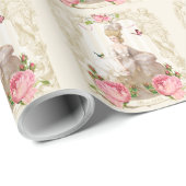 Marie Antoinette Wrapping Paper Roze Rose Lijst Cadeaupapier (Rol Hoek)