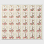 Marie Antoinette Wrapping Paper Roze Rose Lijst Cadeaupapier (Vlak)