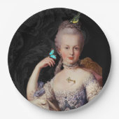 Marie Antoinette, zwart met slot en sleutel Papieren Bordje (Voorkant)