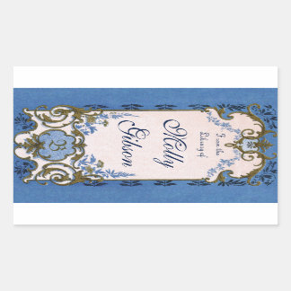 Marie Antoinette's Blauwe Bookplaat Rechthoekige Sticker