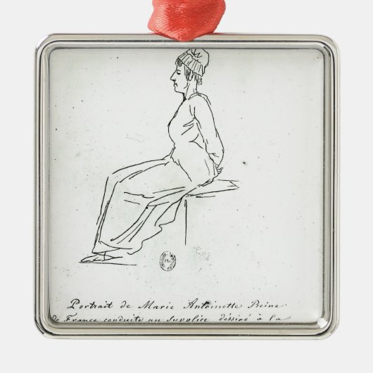 Marie-Antoinette's weg naar haar executie Metalen Ornament (Voorkant)