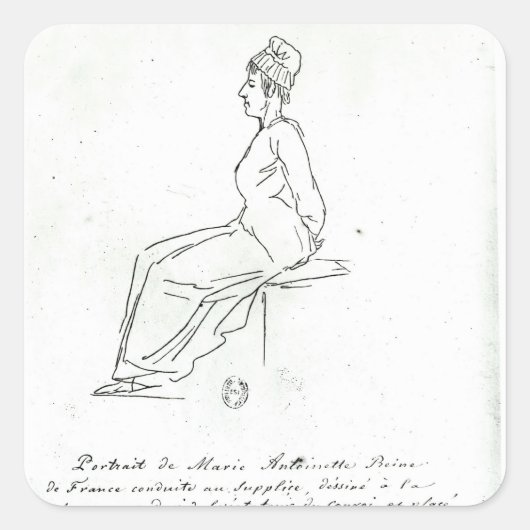 Marie-Antoinette's weg naar haar executie Vierkante Sticker (Voorkant)