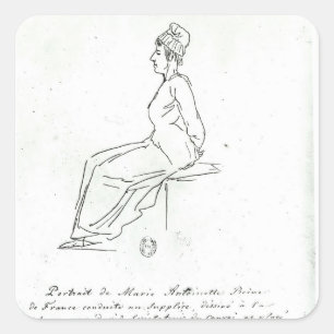 Marie-Antoinette's weg naar haar executie Vierkante Sticker