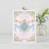 Marie Antoniette Inspired Wedding Kaart (Staand voorkant)