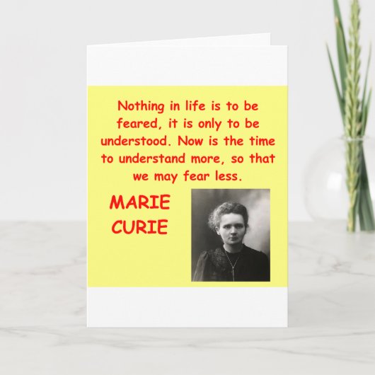 Marie Curie-citaat Kaart (Voorkant)