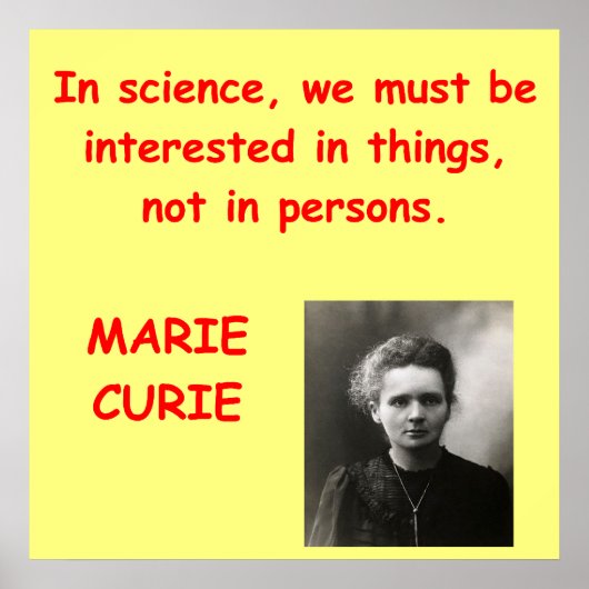 Marie Curie-citaat Poster (Voorkant)