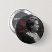 Marie Curie Curium Ronde Button 5,7 Cm (Voorkant /achterkant)
