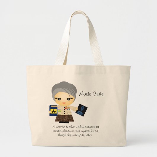 Marie Curie Grote Tote Bag (Voorkant)
