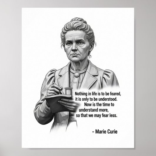 Marie Curie Inspirational Science Poster – Pioneer (Voorkant)