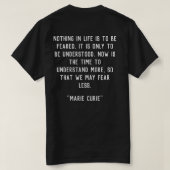 marie curie is een fysicus tonghemd t-shirt (Design achterkant)
