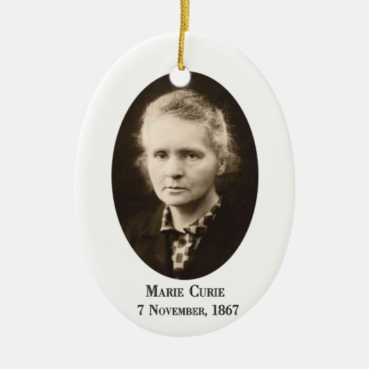 Marie Curie Keramisch Ornament (Voorkant)