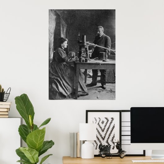 Marie Curie met man Poster (Thuiskantoor)