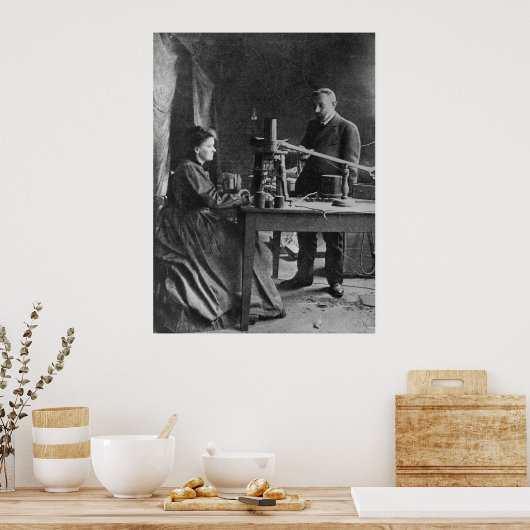 Marie Curie met man Poster (Keuken)