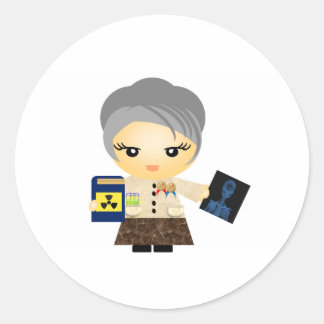 Marie Curie Ronde Sticker