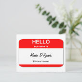 Marie D'Ajurck, Divorce Lawyer Briefkaart (Staand voorkant)