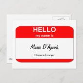 Marie D'Ajurck, Divorce Lawyer Briefkaart (Voorkant / Achterkant)