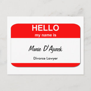 Marie D'Ajurck, Divorce Lawyer Briefkaart