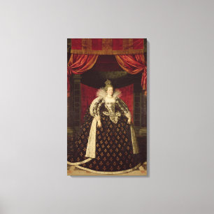 Marie de Medici in Coronation Robes, c.1610 Canvas Afdruk