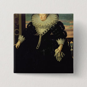 Marie de Medici Queen of France, 1617 Vierkante Button 5,1 Cm