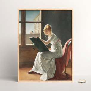 Marie-Denise Villers Jonge Vrouw Tekenende Schilde Poster