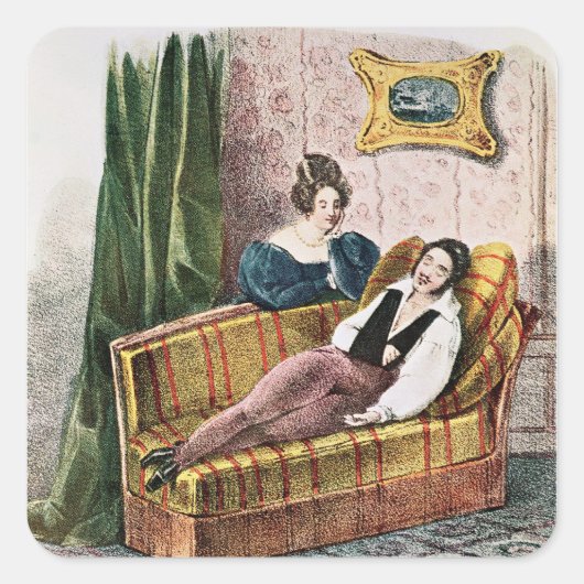 Marie Dorval in de rol van Adele d'Hervey Vierkante Sticker (Voorkant)