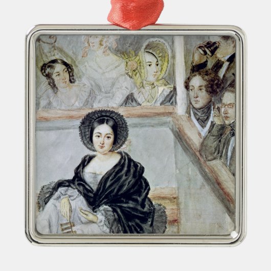 Marie Duplessis in het theater Metalen Ornament (Voorkant)