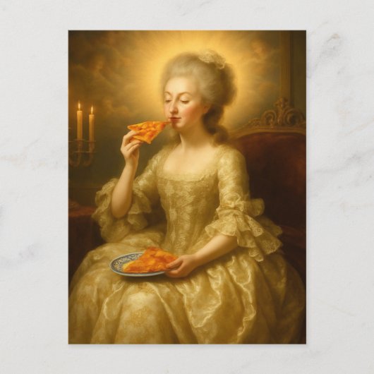 Marie eet pizza Digitale Kunst Briefkaart (Voorkant)