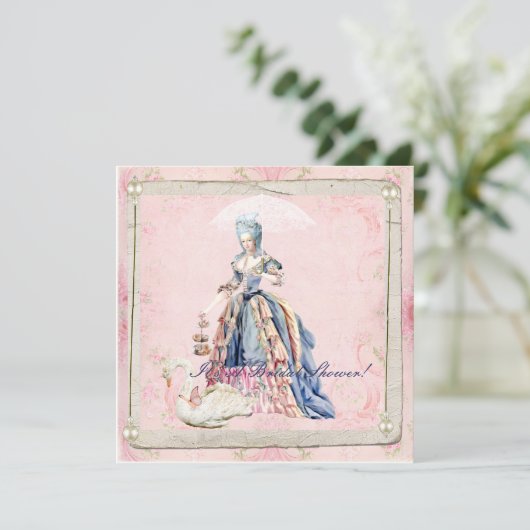 Marie en een Swan Bridal Shower Kaart (Staand voorkant)