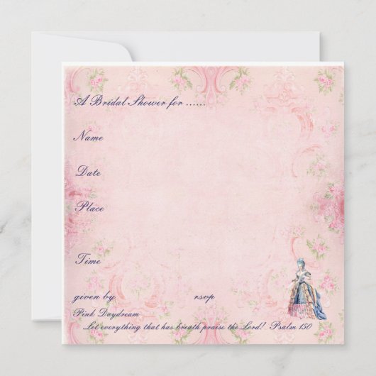 Marie en een Swan Bridal Shower Kaart (Achterkant)